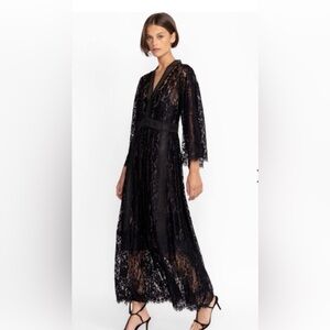 Johnny Was Veronne Black Lace maxi dress.